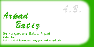 arpad batiz business card